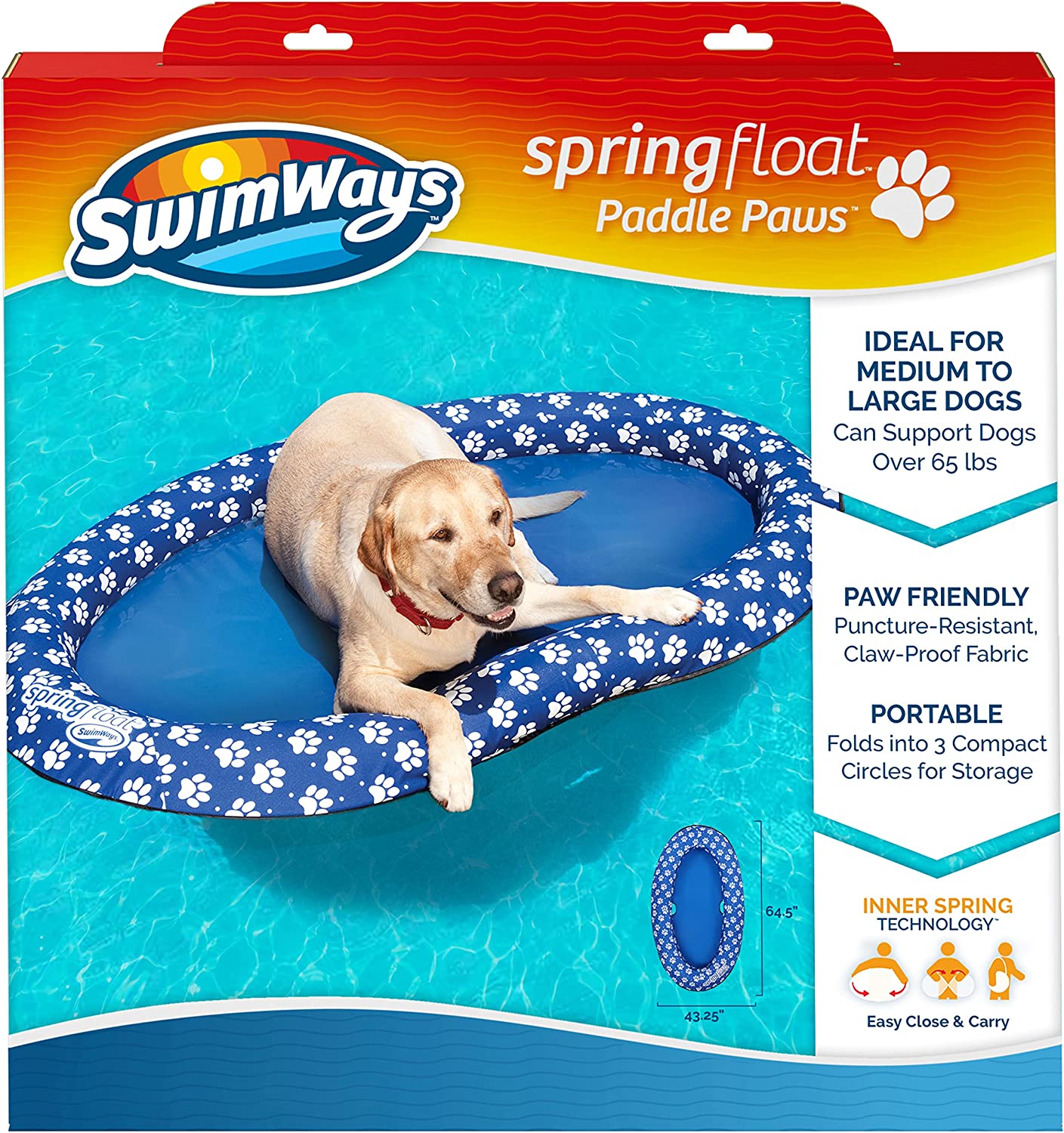 SwimWays Paddle Paws Spring Float Dog Raft